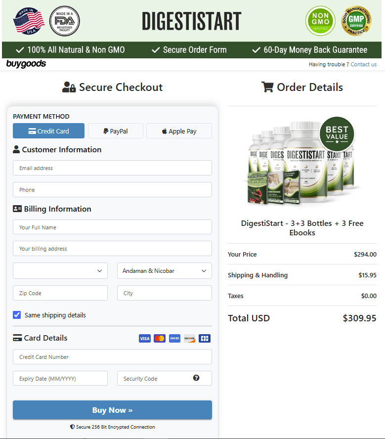 DigestiStart order page